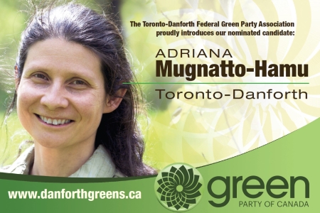 Toronto-Danforth candidate positions on issues postcard front