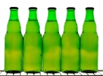 Green pub night beer bottles