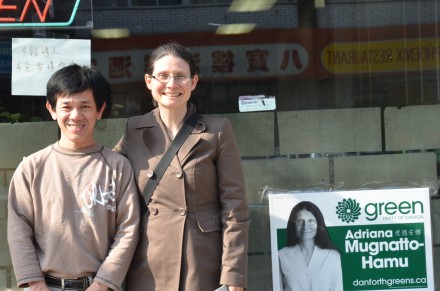 Toronto-Danforth candidate in East Chinatown