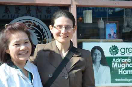 Toronto-Danforth candidate in East Chinatown